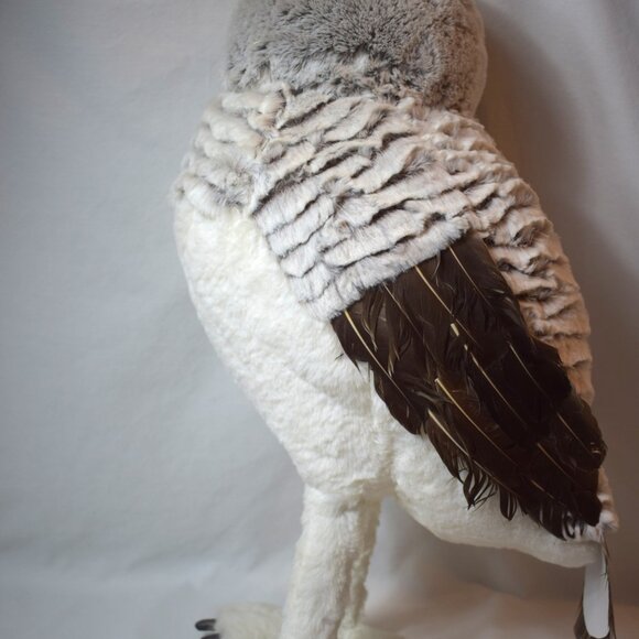 Large Vintage Cardboard Feathers and Foam Core Snowy Owl Centerpiece 20 inches - Picture 6 of 8